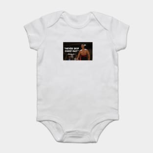 "Never skip chest day" - Chong Li Baby Bodysuit